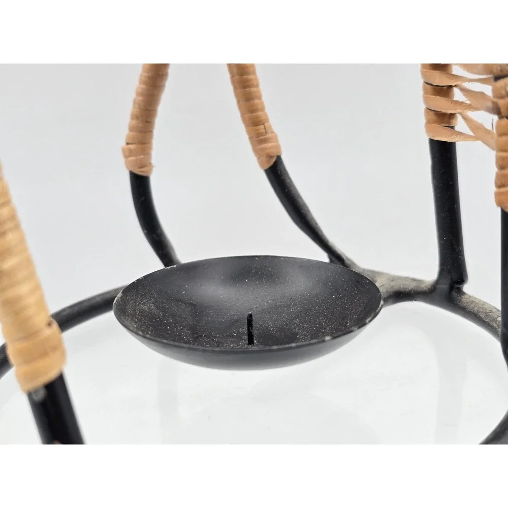 ViBlack Iron and‎ Rattan Candle Holder by Laurids Lonborg - Family Dancing